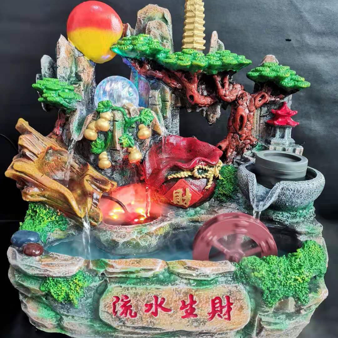 Rockery with fountain of running water