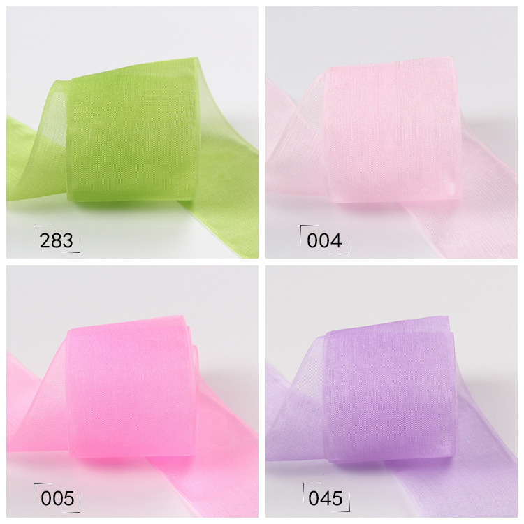 Dingxin Korean Jewelry Ribbon 5.0CM Nylon Korean version snow gauze Ribbon DIY Hair accessory ribbon Bow Color gift packaging detail image 5