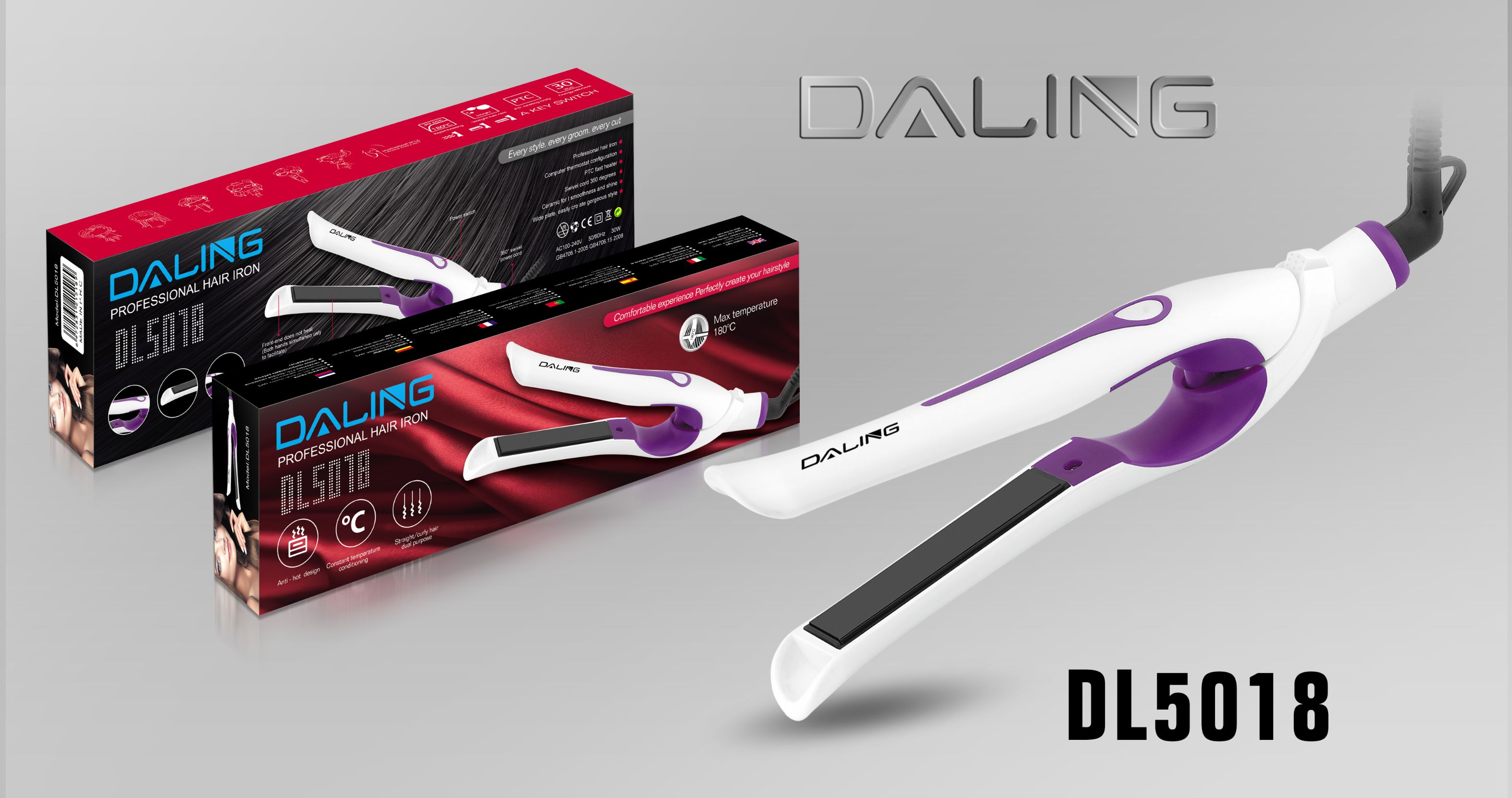 Daling DL-5018 Women's Curling irons, Plug-in women's curling irons, Hair curlers and bangs wholesale across borders full figure