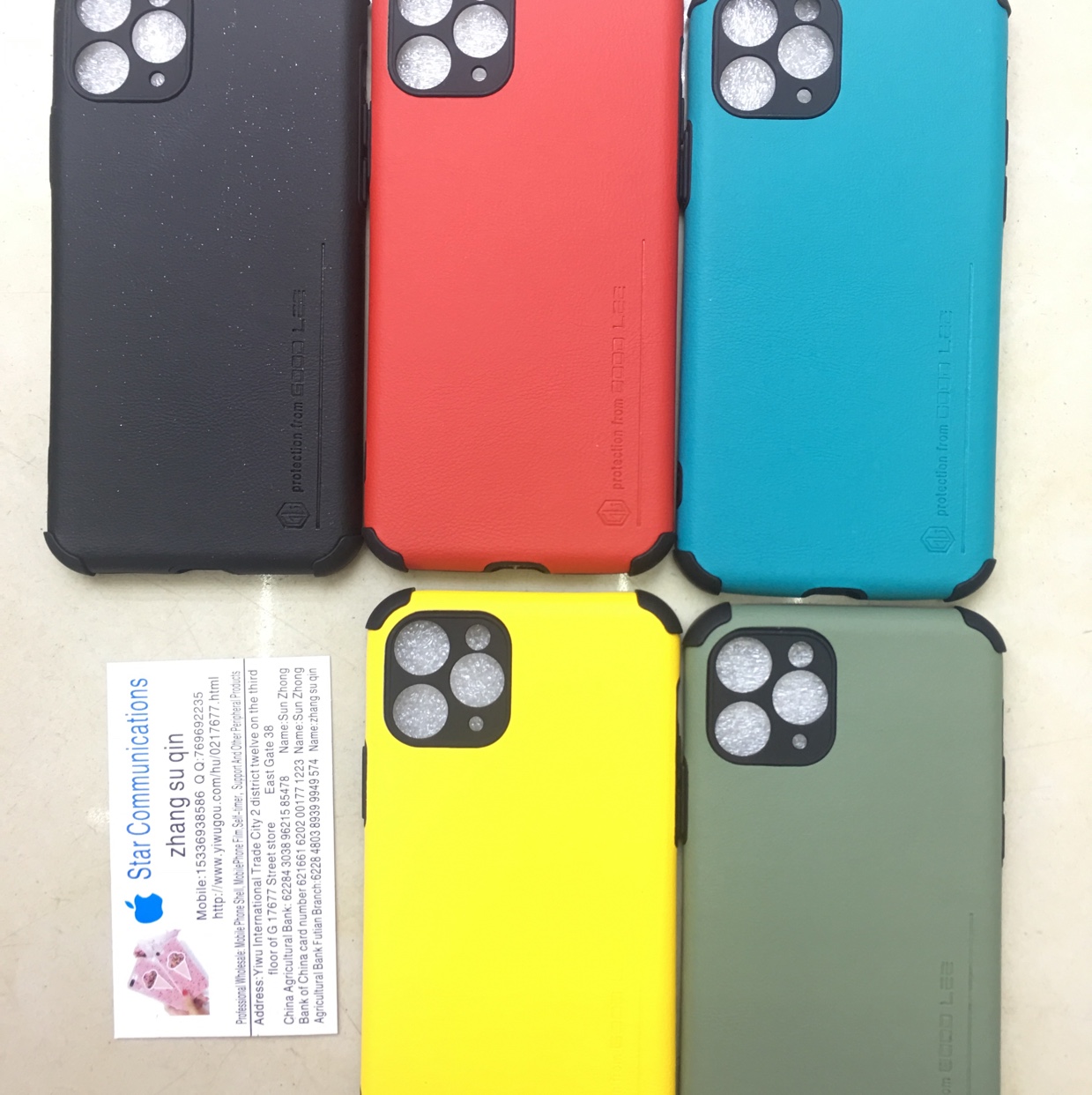 4 packs of border strap leather phone cases