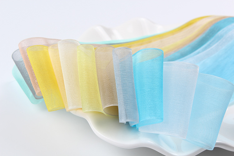 Dingxin Korean Jewelry Ribbon 5.0CM Nylon Korean version snow gauze Ribbon DIY Hair accessory ribbon Bow Color gift packaging detail image 3