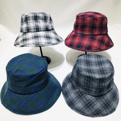 Plaid basin hat leisure fisherman hat thumbnail
