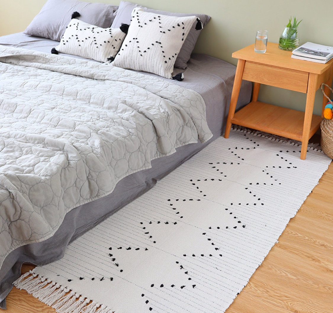 名杨织秀 剪花工艺地毯地垫 卧室飘窗垫 床边毯 现代简约地毯地垫图