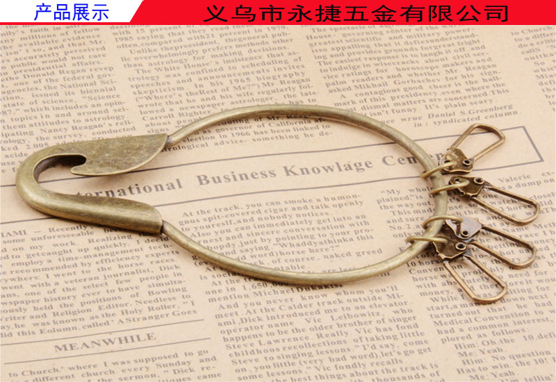 【厂家直销】ZAKKA杂货创意复古钥匙圈日韩流行大管家铁环DIY手工 别针款细节图