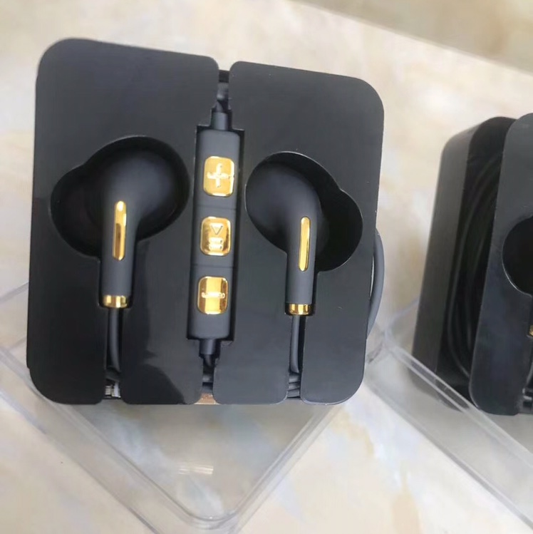 Thangka new small black earphone copper ring horn universal version 3.5mm plug bass in-ear earphone thumbnail