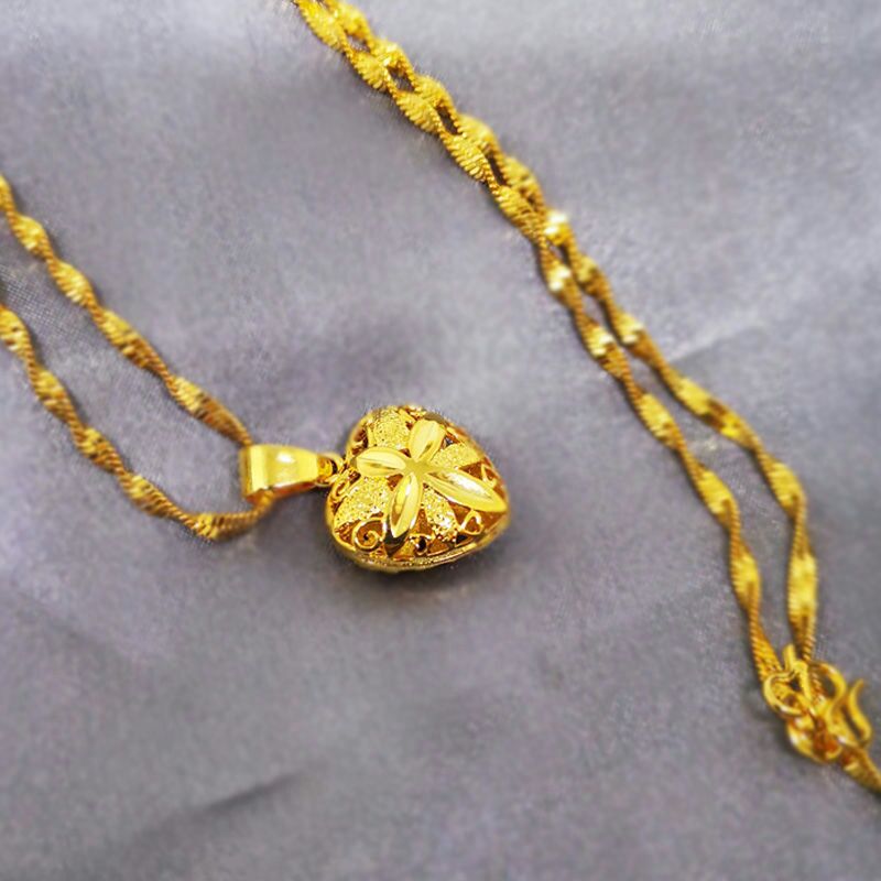 Long-lasting and colorless simulation of the gold plated necklace pendant from Nansha, genuine women's jewelry Specification image