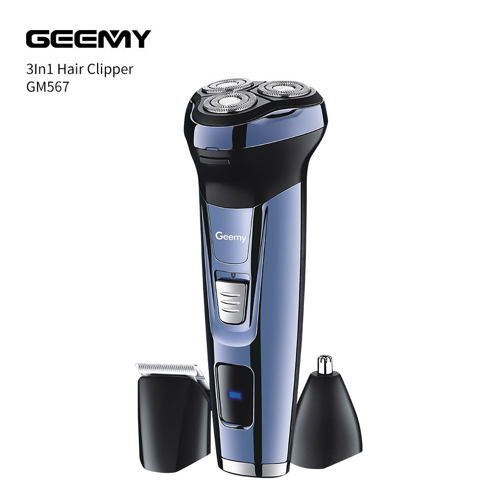 GEEMY GM-567 Multi-purpose electric shaver triple shave/temples/nose hair trim outlet thumbnail