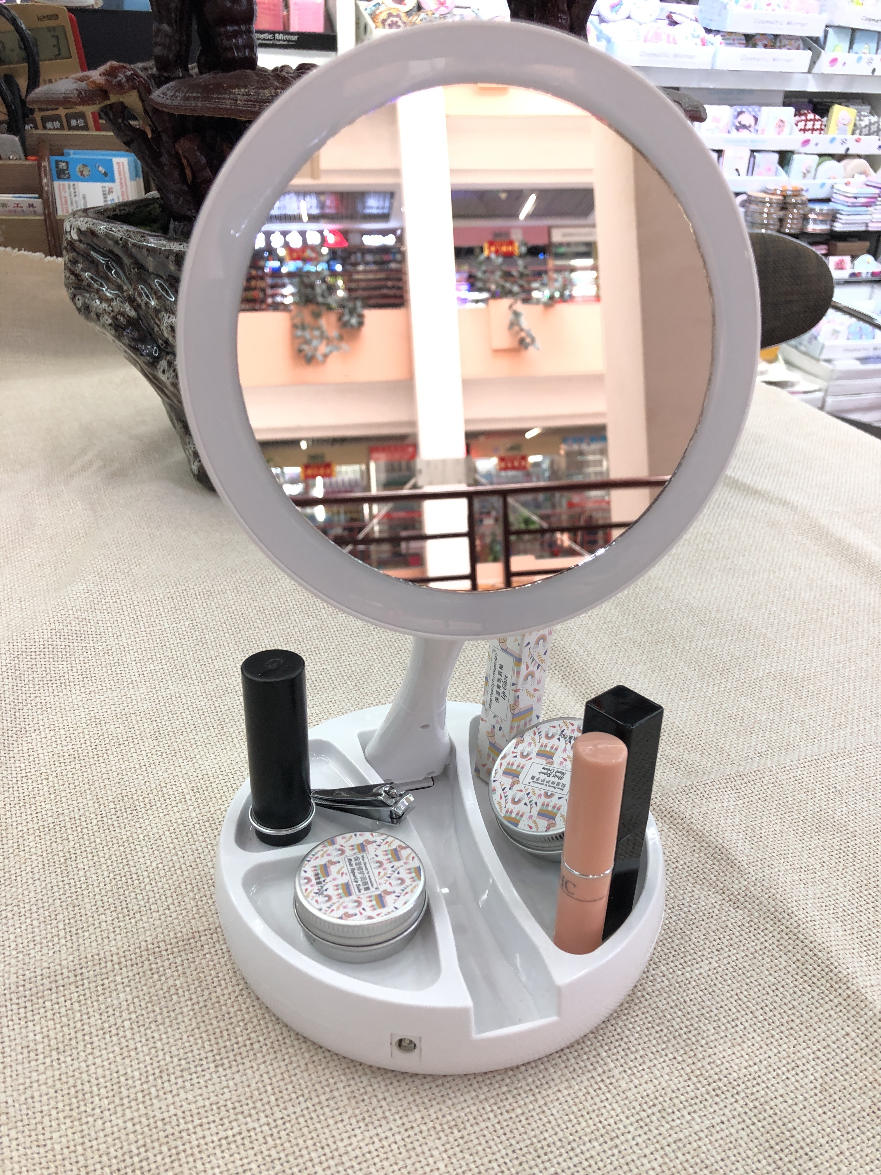 可折叠化妆镜带灯led台式桌面镜学生便捷补光美妆宿舍镜子详情图4