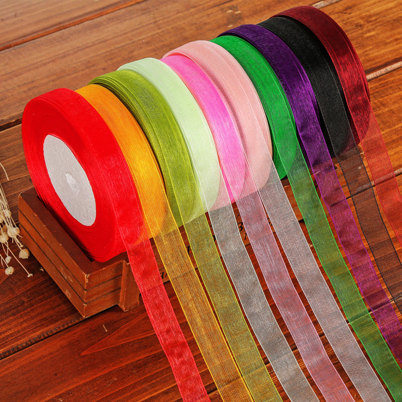 Transparent snow yarn with 2cm hooked hat braid with bow tie diy gift box Christmas packing ribbon thumbnail