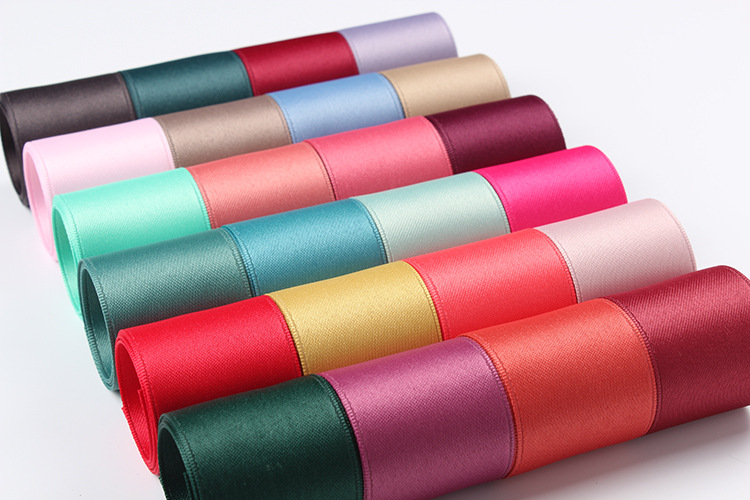 Dingxin Factory direct sales 1.0CM Korean double-sided polyester-cotton webbing, DIY handmade ribbon bow accessories, Korean thick cotton colored ribbons detail image 1