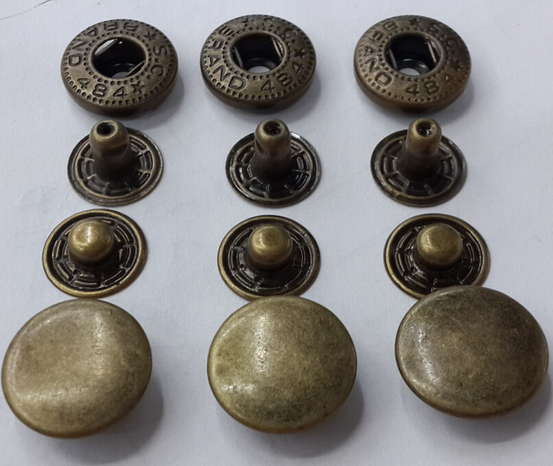 服装辅料 铜 四合扣 按扣 子母扣 青古铜色 平面纽扣详情图2