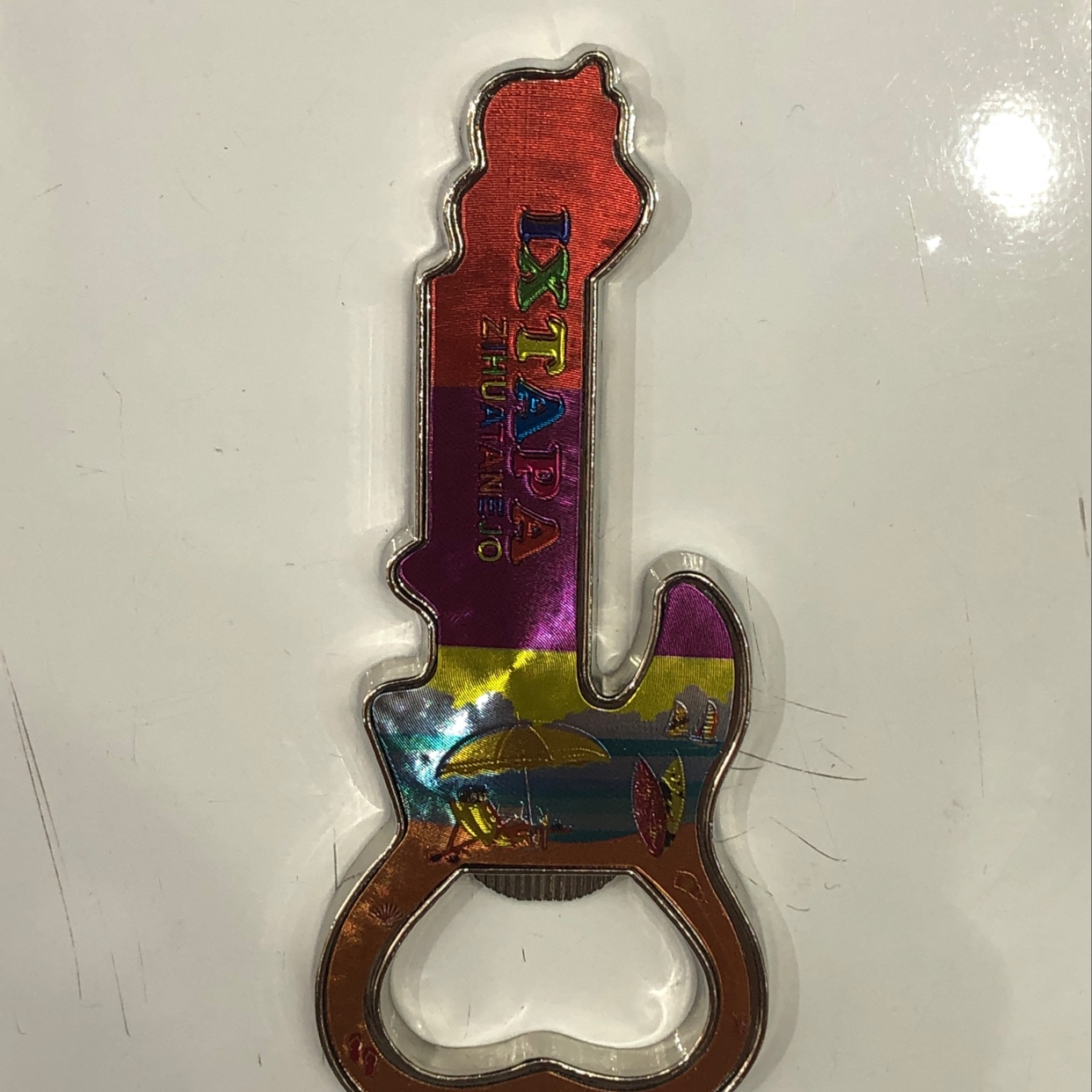 Guitar bottle opener fridge magnet details Picture