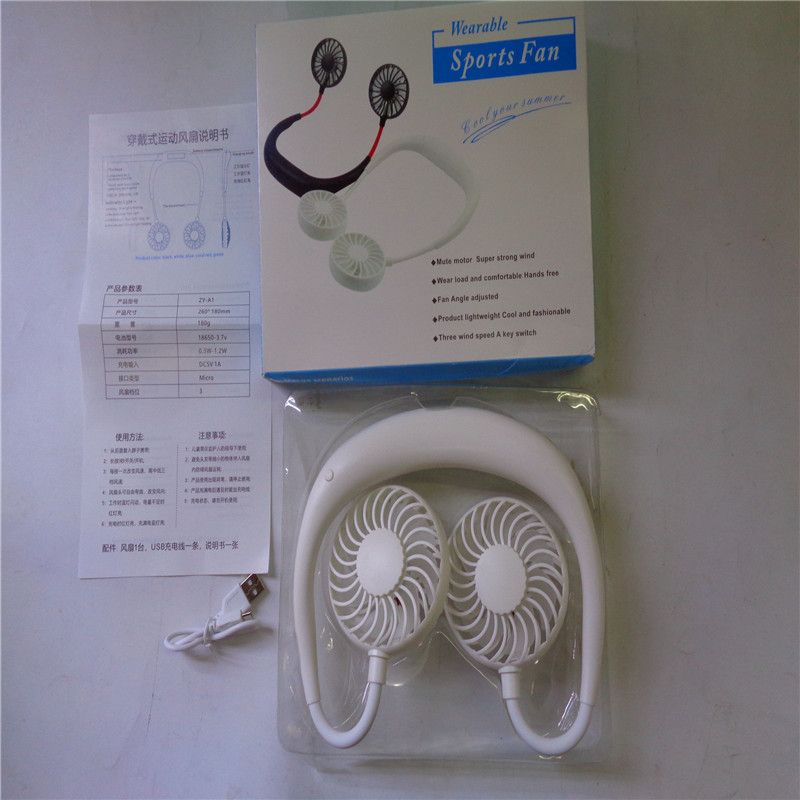 The third-generation scented mini lazy person portable USB fan is a neck-hanging electric fan with a light on the student bed in the dormitory Specification image