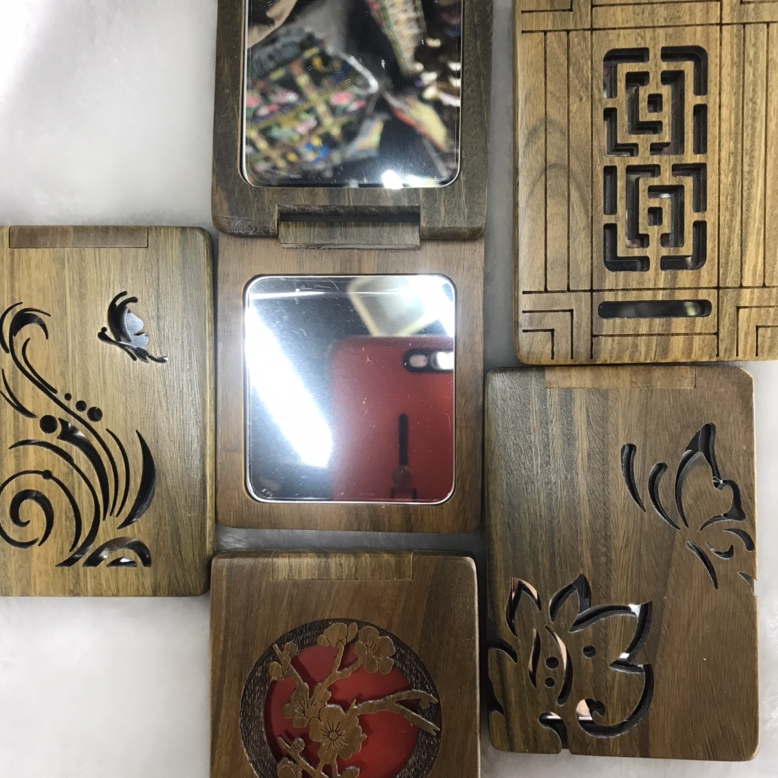 Green sandalwood mirror details Picture