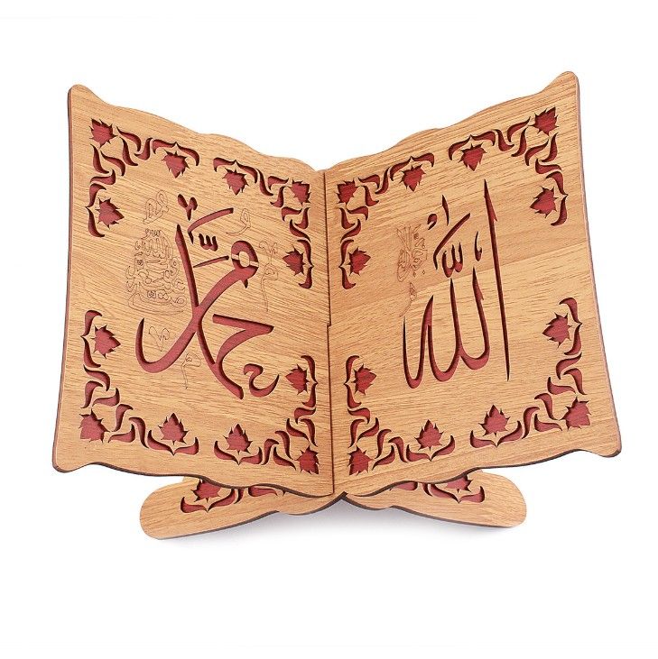 The factory sells Arabic wooden Koran shelves and Muslim Islamic books carved across borders thumbnail