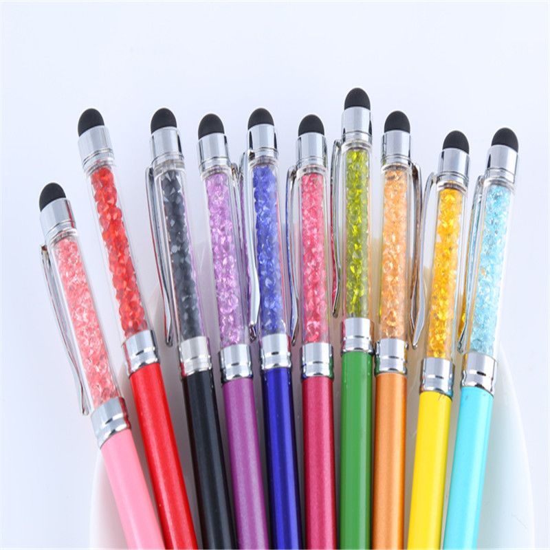 Hot style diamond pen wholesale electroplating beautiful metal ballpoint pen gem signature pen crystal pen customizable logo thumbnail