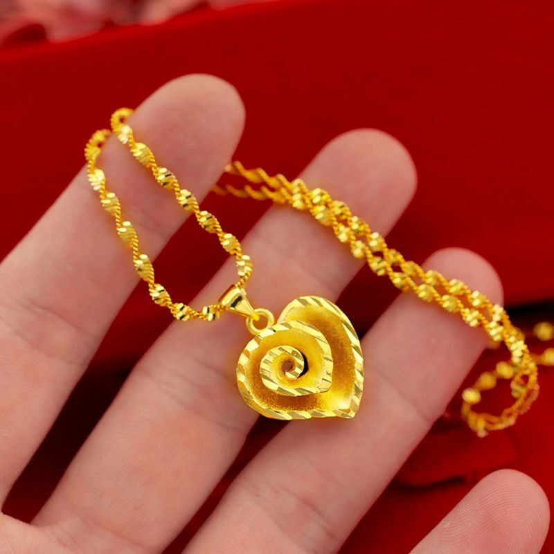 Long-lasting and colorless simulation of the gold plated necklace pendant from Nansha, genuine women's jewelry details Picture