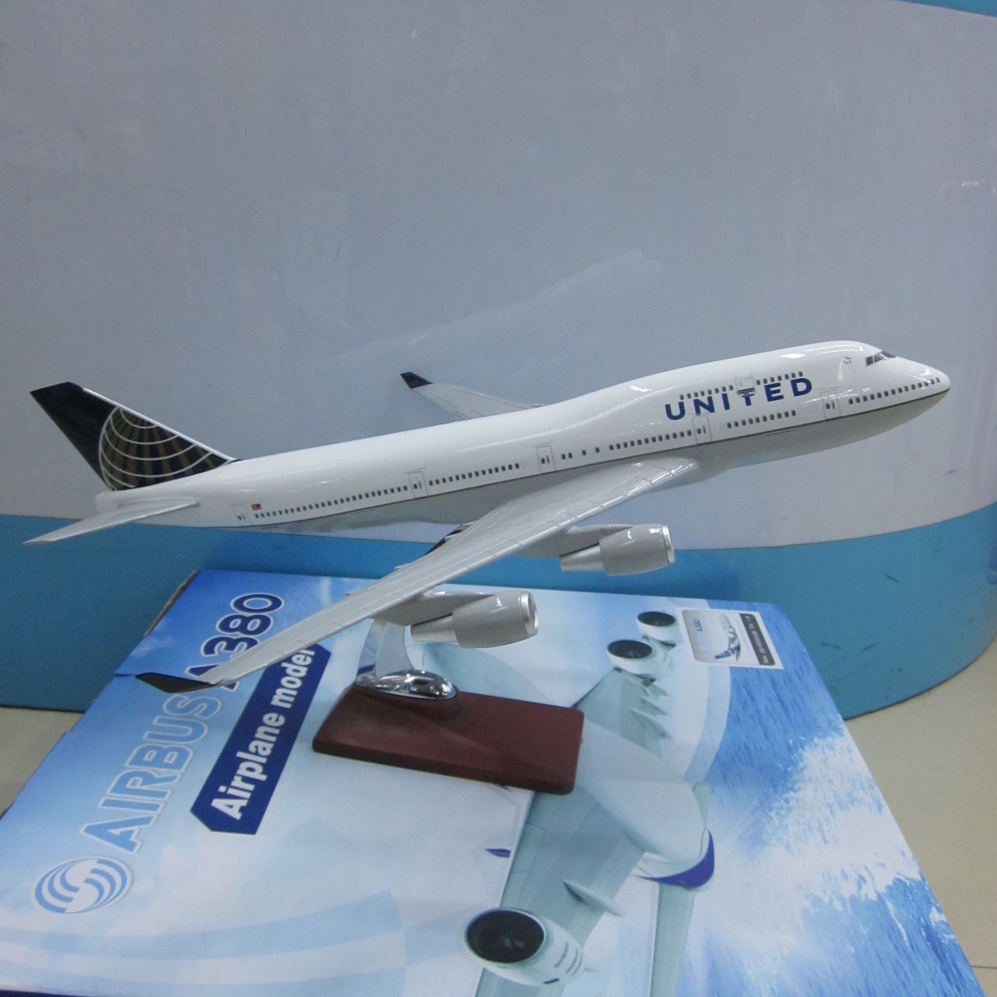 飞机模型（美国联合航空B747-400）树脂飞机模型 仿真飞机模型产品图