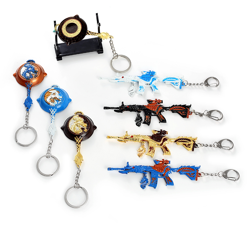 Peace Elite Model m416 Five-clawed Golden Dragon metal Keychain Small Commodity Skin Creative Gift Pendant detail image 4