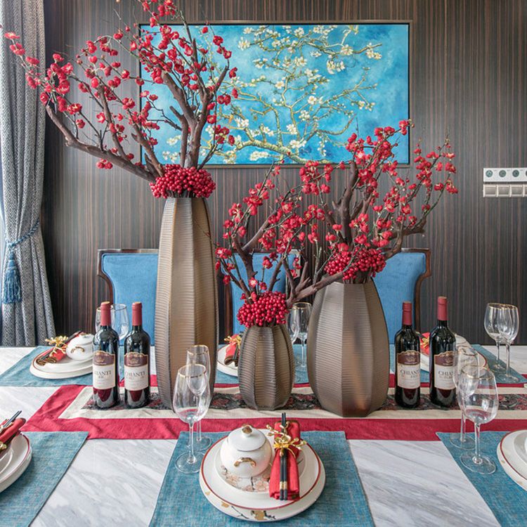 Xunyang glass simple vase, flower arrangement, light luxury living room table model room soft decoration 22 thumbnail
