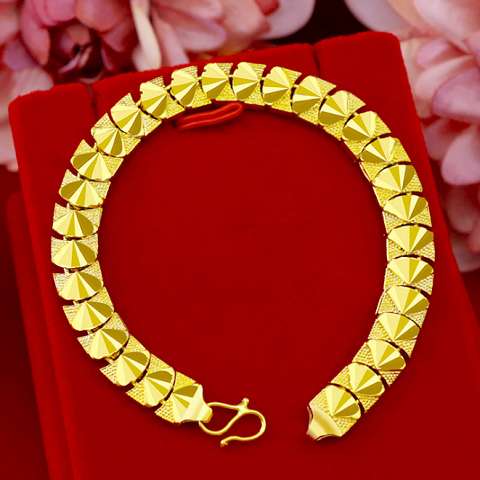 Vietnamese sand gold bracelet, pure gold jewelry for women, fake gold gold-plated bracelet that does not fade for a long time, bride's head jewelry Application Scenario