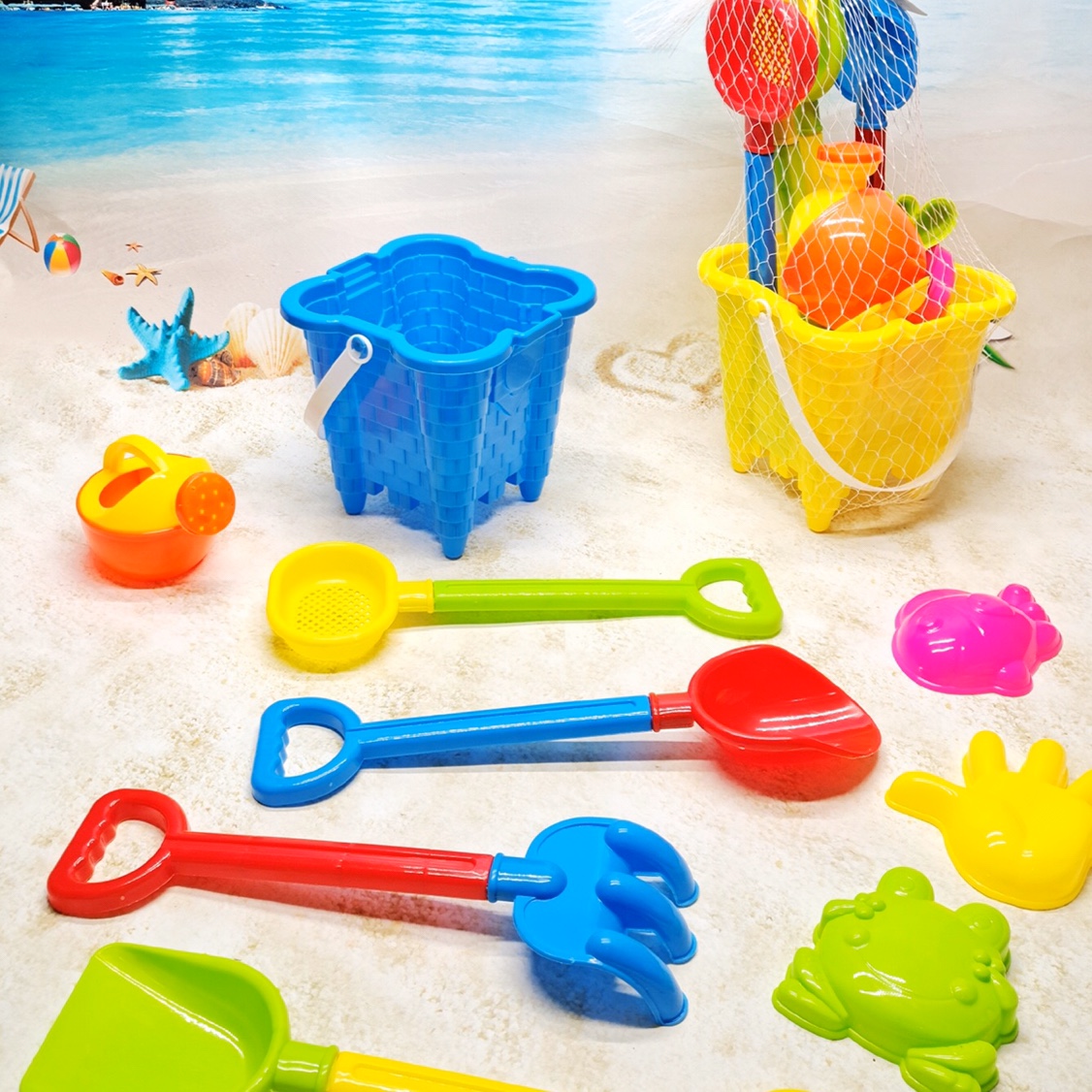 Thickened children's beach toy set Car Cassia baby play sand dredging small shovel and bucket hourglass tool 688-802 thumbnail