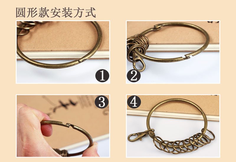 【厂家直销】ZAKKA杂货创意复古钥匙圈日韩流行大管家铁环DIY手工 别针款产品图