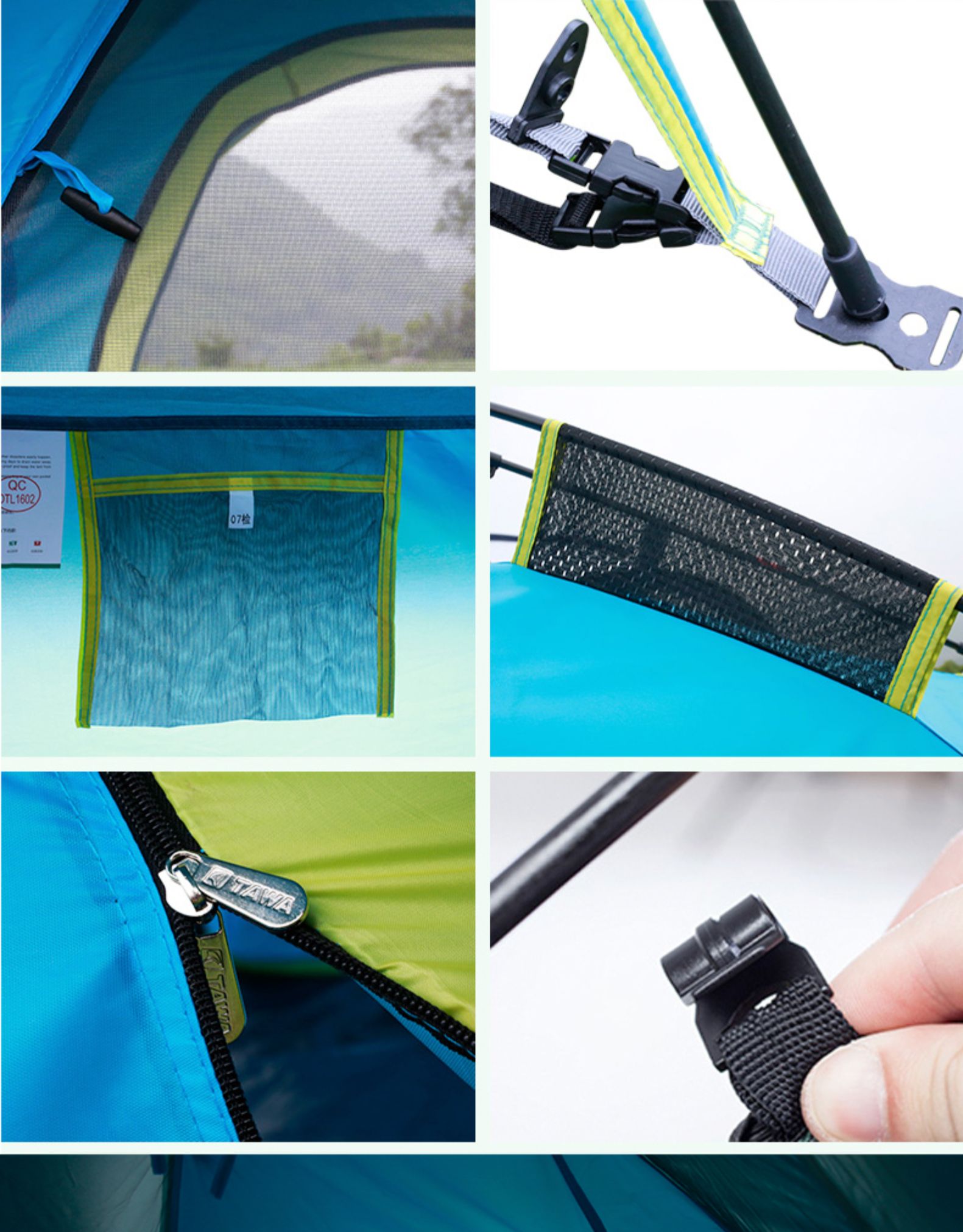Tent outdoor camping, wild camping equipment, rainproof double-person fully automatic thickened rainproof details Picture