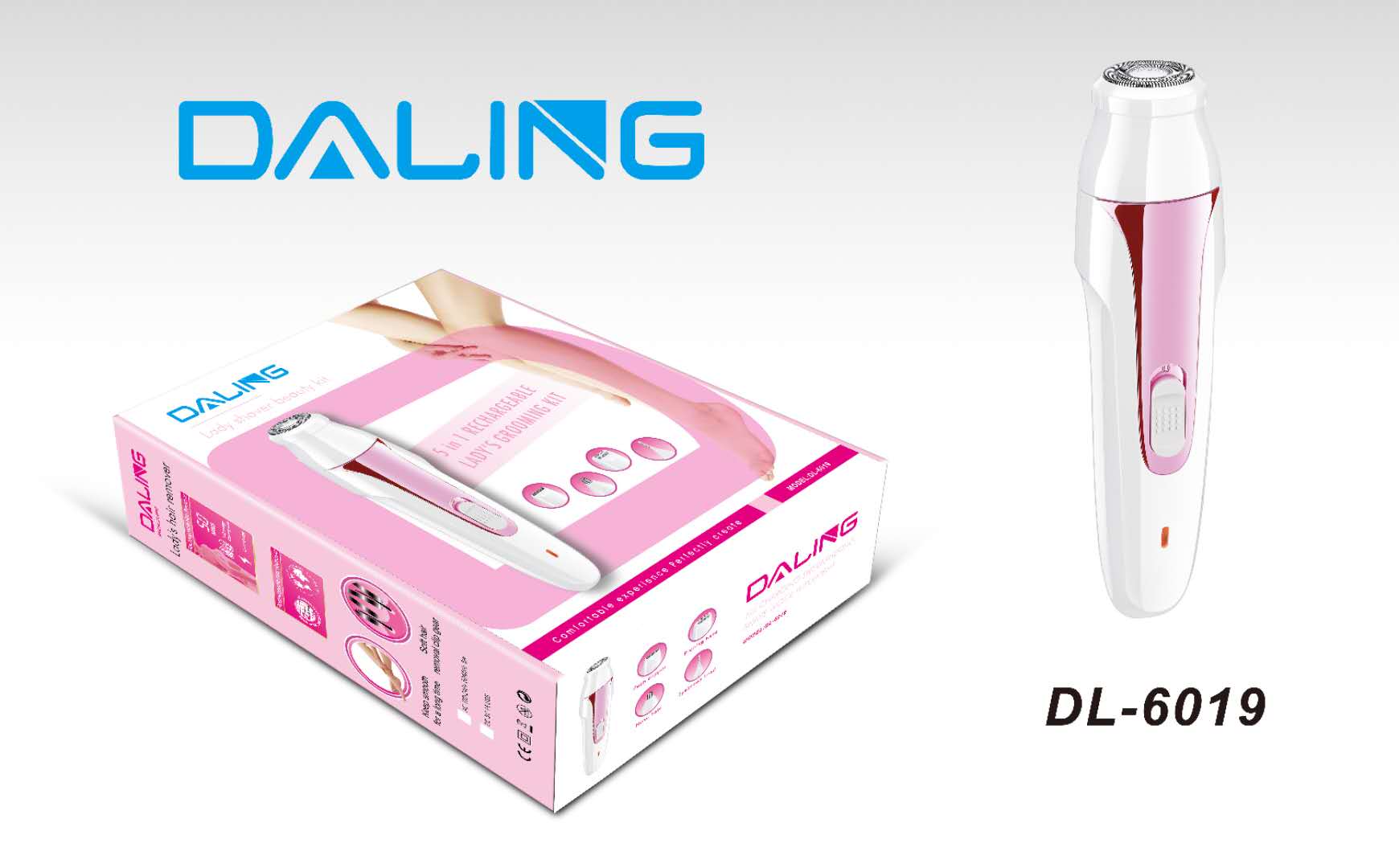 Ms. Darling DL-6019 USB charging puller Shaving machine Shaver hair remover with lights across the border