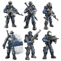 儿童人偶模型关节可动手办小兵人军人10cm士兵警察公仔模型玩具