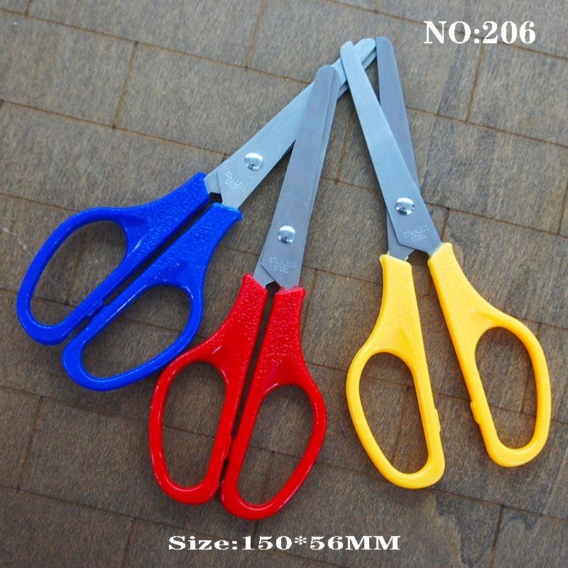 Student scissors office scissors factory direct Bauhinia flower children's scissors 6 inch student scissors 206