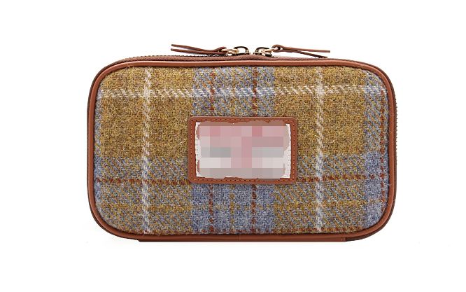 Tweed storage makeup bag Vintage large capacity student stationery bag lady