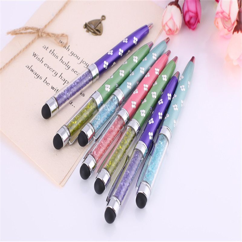 Creative new revolving metal ball ball pen plum flower printing metal ball pen thumbnail