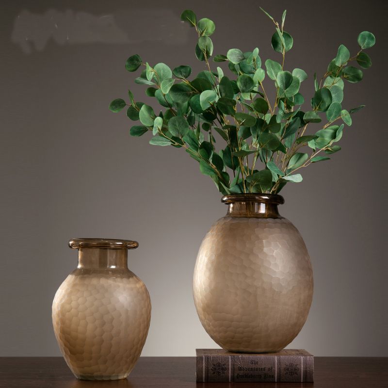 Xu Yang glass vase flower arrangement piece light luxury living room table model room flower arrangement soft decoration thumbnail
