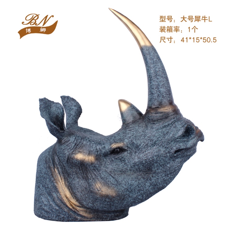 Blue rhinoceros head pendant thumbnail