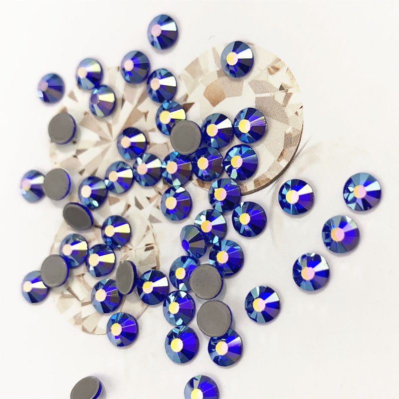 Jellystone2020 Fashion Color Ss6 Deep Blue Ab Glass Flat Bottom Drill Can Be Divided Nail Jewelry Manufacturers details Picture