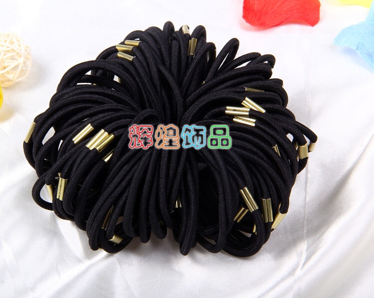韩版头饰 高弹力多样式黑色皮筋 赠品图
