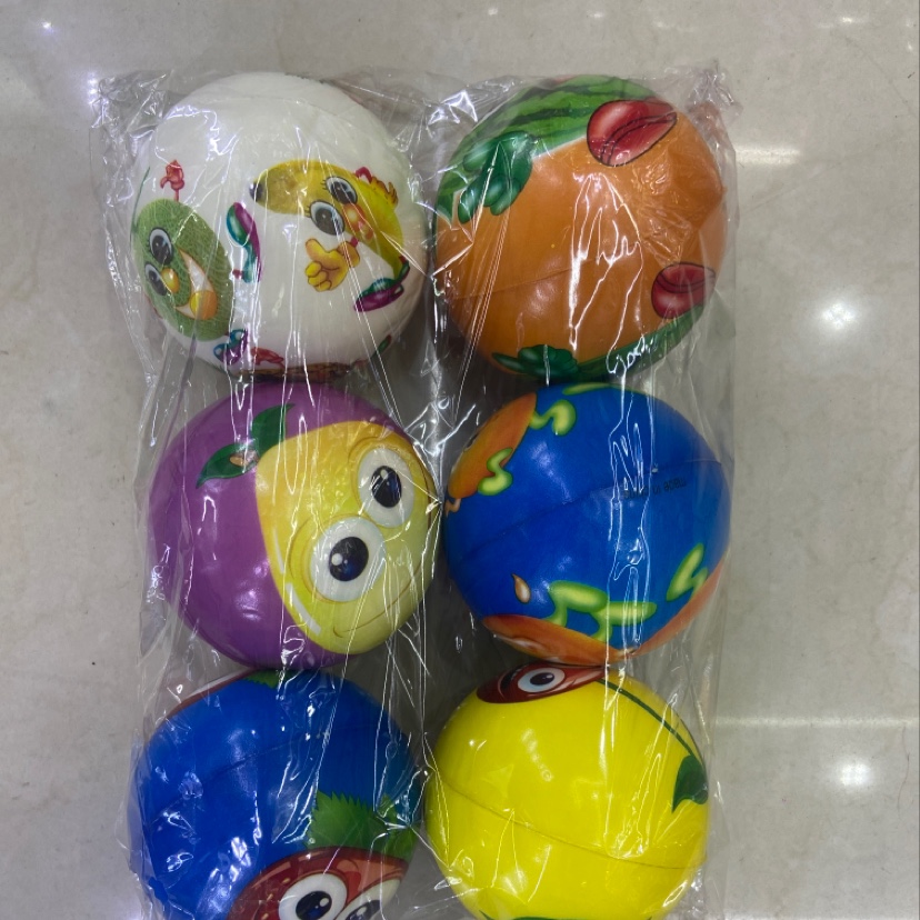 Factory direct sales of 10 cm cartoon fruit eco-friendly material pu sponge balls for children's toys