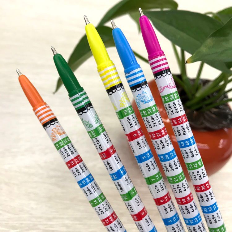 Long ballpoint pen personality multiplication table sticker WENAO simple pen candy bucket