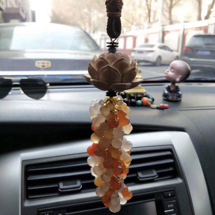 玛瑙葫芦挂件汽车挂件高档玛瑙玉石葫芦车内后视镜饰品车载吊坠男士女士小车上兴达珠业15