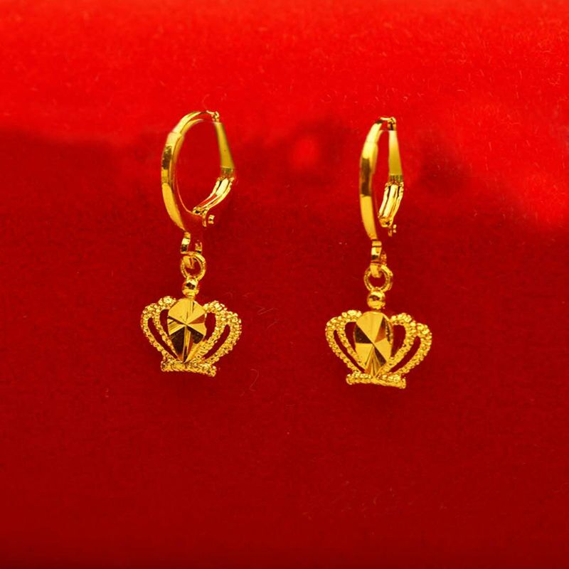 【 Long-lasting and non-fading 】 Vietnamese sand gold earrings, feminine and trendy small accessories, sexy stud earrings, mom earrings Item Picture