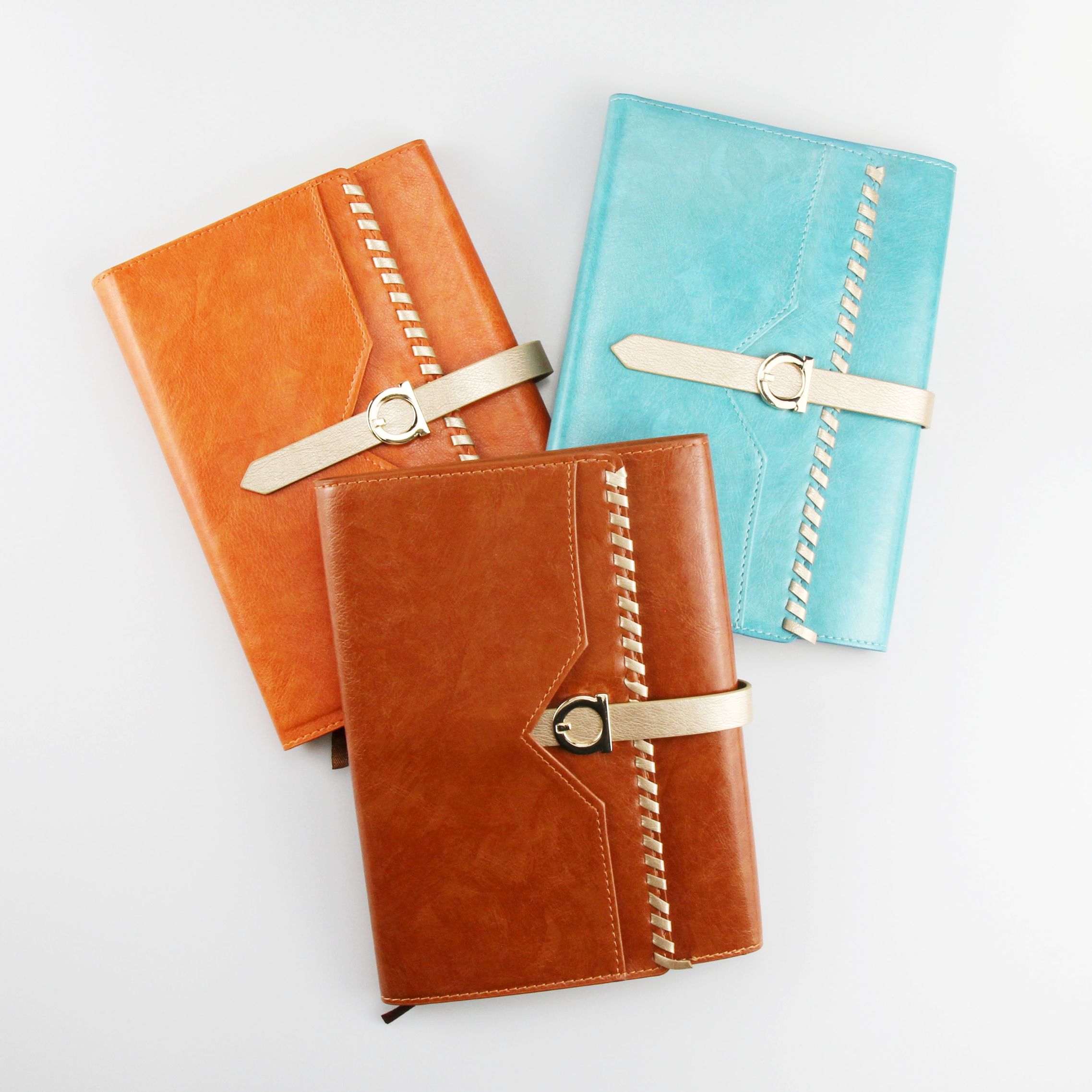 3 fold notebook stationery thickening Business Notepad A5 Trendy office diary Thickening soft leather cover customizable