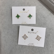 White stone prismatic floret stud