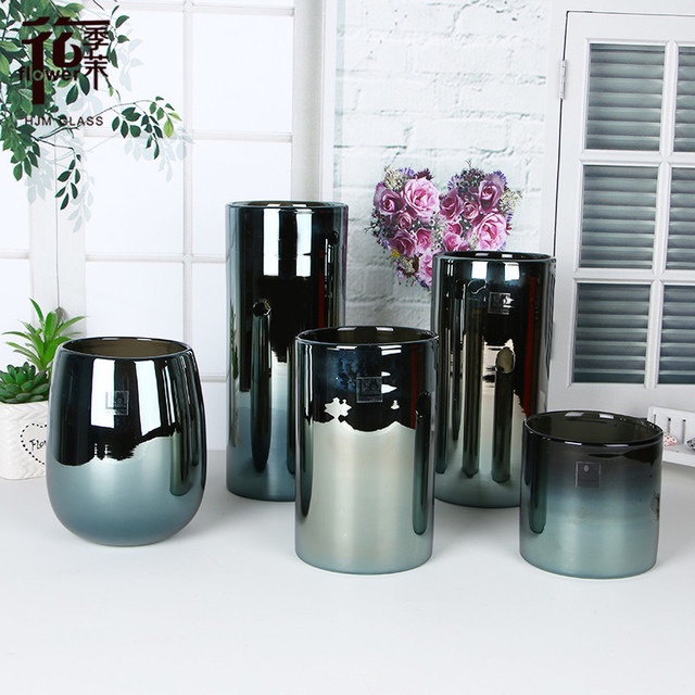 Nordic style light luxury deep cold grey tone glass vases for living room, bedroom and dining room flower arrangements, hydroponic flower vases decoration factory direct sales and wholesale