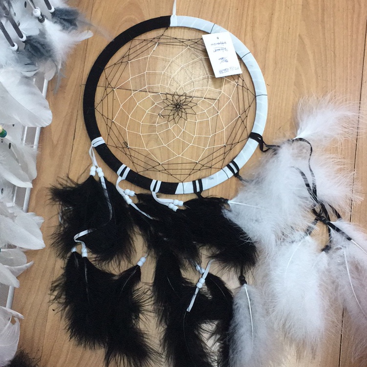Dream catcher is black and white thumbnail
