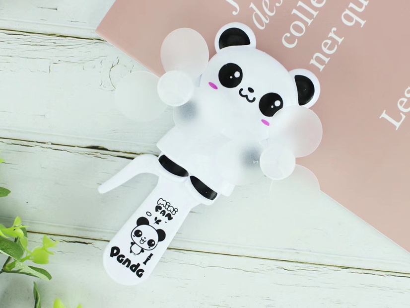 Hot-selling small-sized panda double-head hand pressure fans are selling well at street stalls undefined
