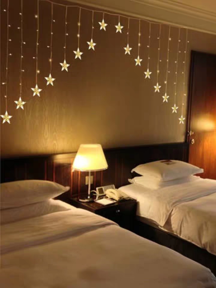 LED star curtain lights, Christmas festival inverted triangle door curtain lights, bedroom room decorative lights manufacturer wholesale undefined