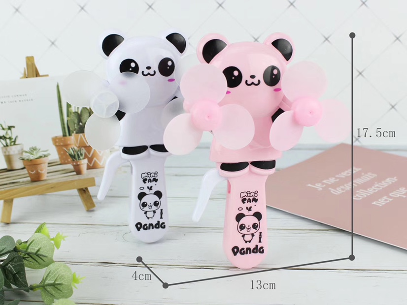 Hot-selling small-sized panda double-head hand pressure fans are selling well at street stalls undefined