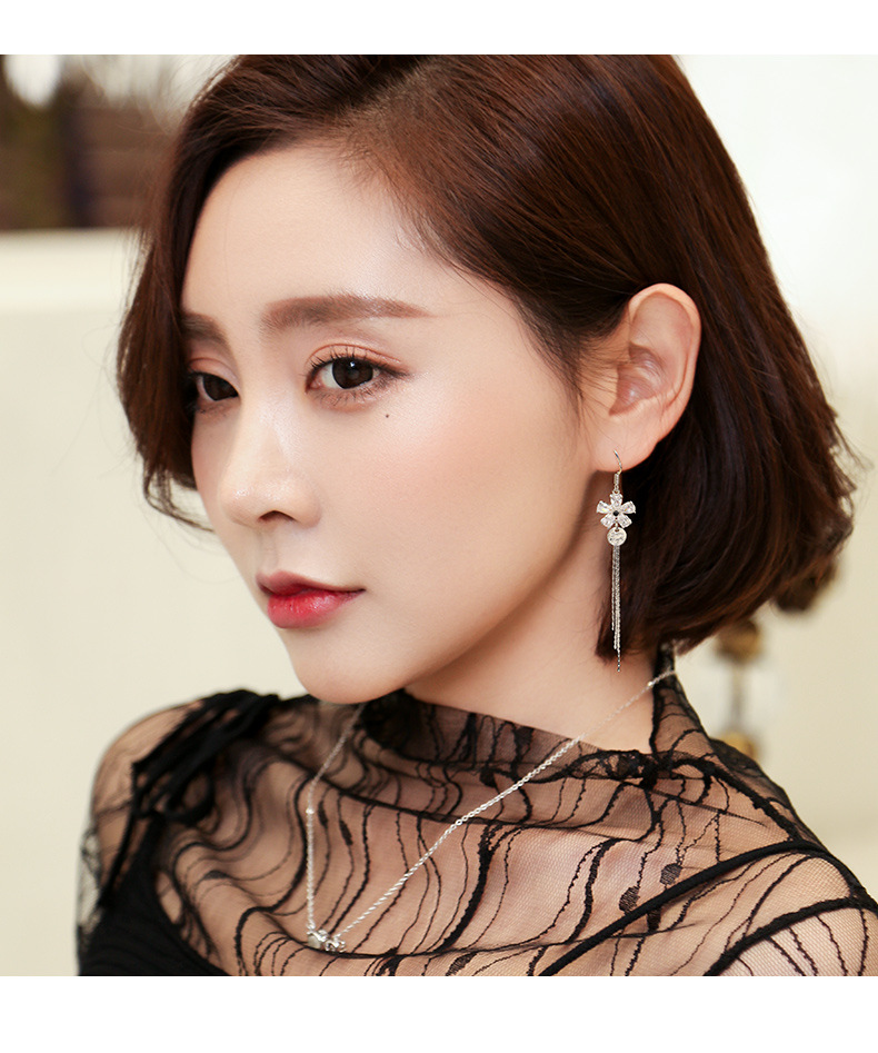 S925银针长款气质流苏时尚韩版大脸显瘦耳饰简约女耳环厂家直销详情图7