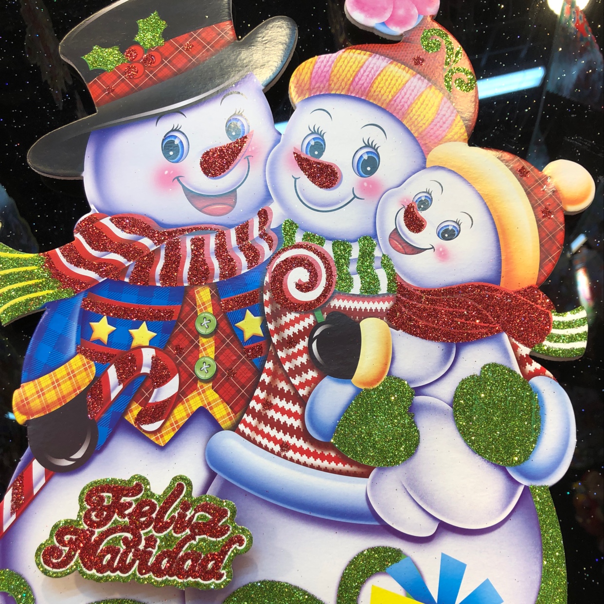 泡沫—大号相亲相爱一家人的雪人图